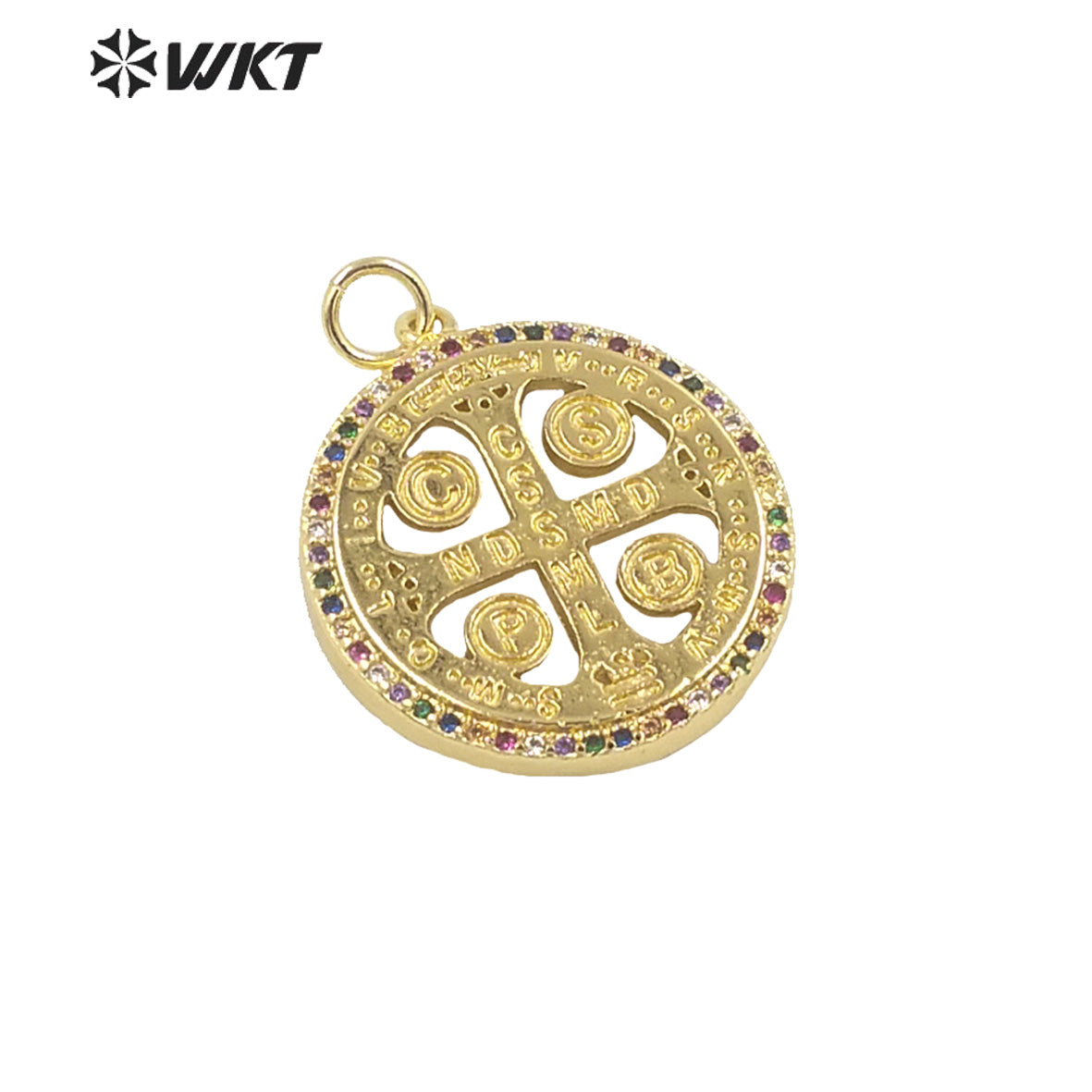 WT-MP159 New Wholesale New Gold Electroplated Jesus Cross Pendant Hot Sales Populared Christian Image Jewelry Pendant for Women