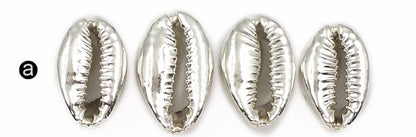 WT-JP057 Big Random Size Natural Sea Shell Wholesale Wild Coast Cowrie With Full Gold or Silver Dipped Women Jewelry Accessories