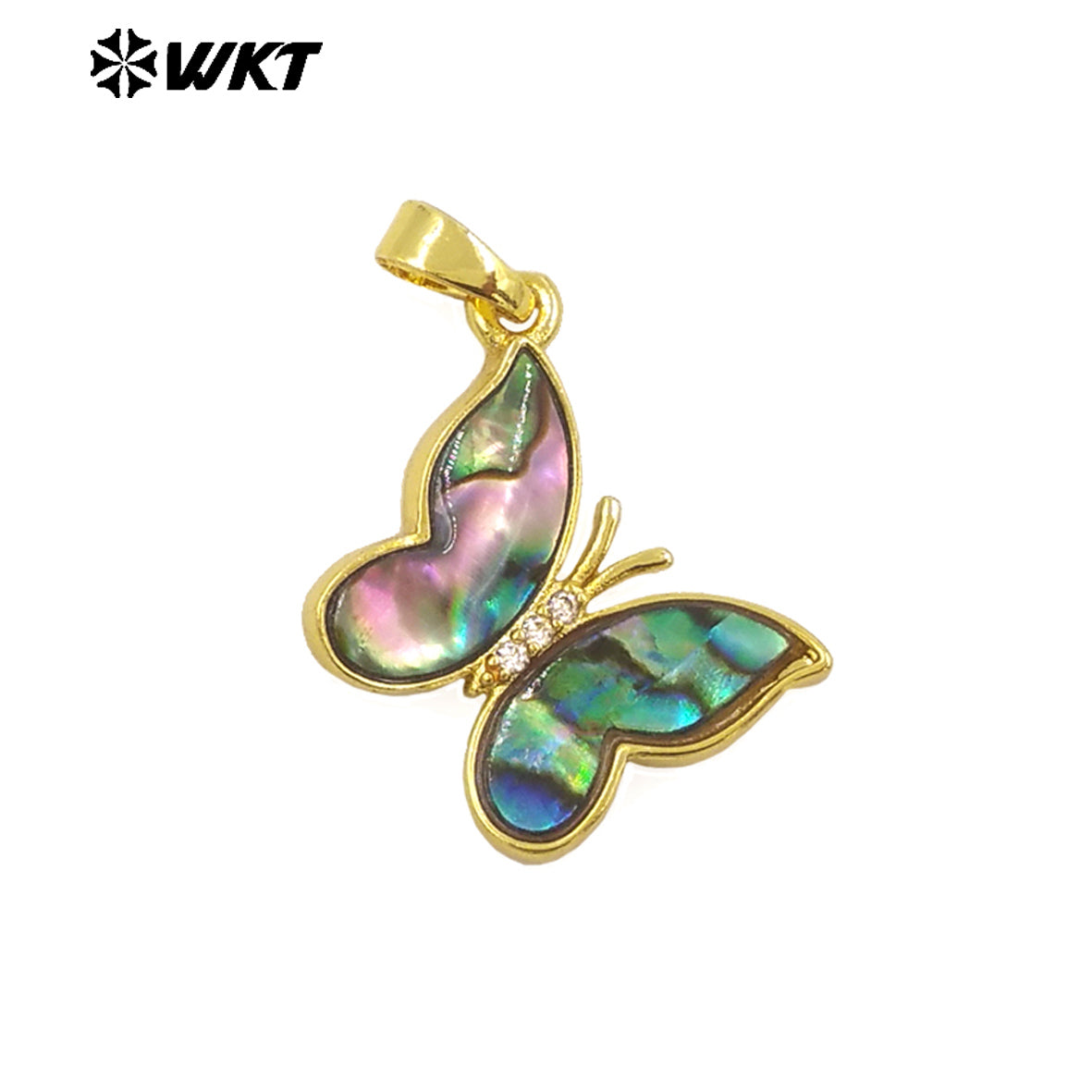 WT-JP381 Wholesale New Coming High Quality Natural Shell Butterfly Pendant With 18k Gold Plated for Women Daily Decoration