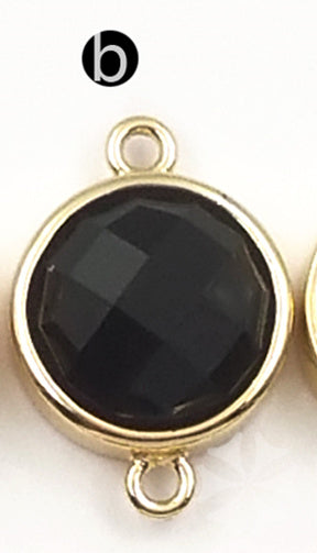 WT-C255 WKT New Fashion Wholesale Elegant Jewelry Circle Connector with 24 Gold Plated Multi Color Gemstone Connector