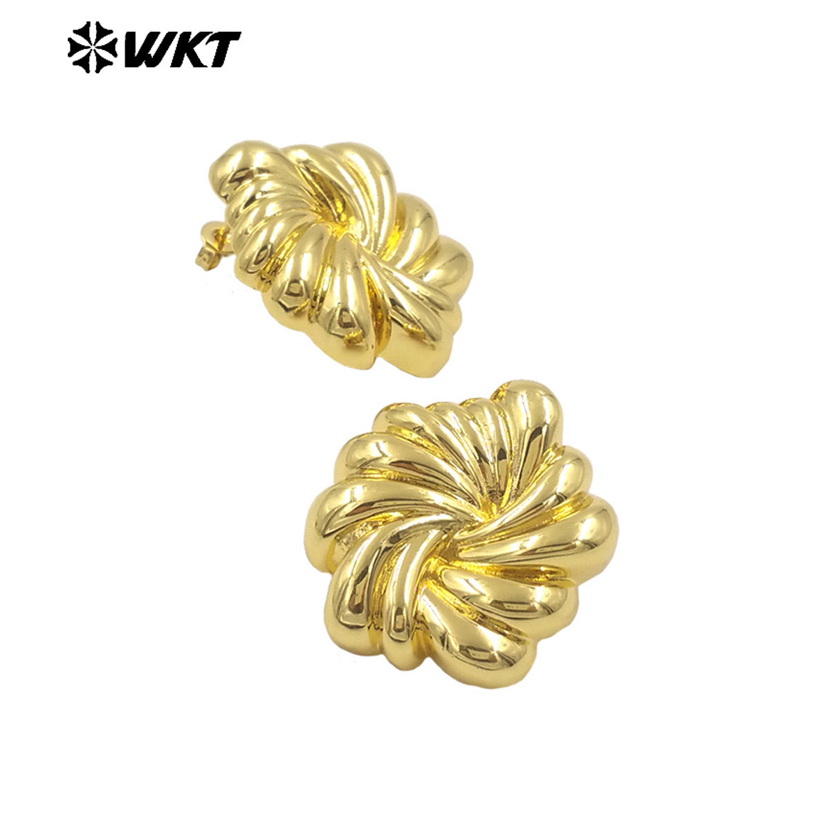 WT-E767 New Special Design Stylish Natural Yellow Brass Gold and Silver Earrings for Women As Daily Fashion Accessories