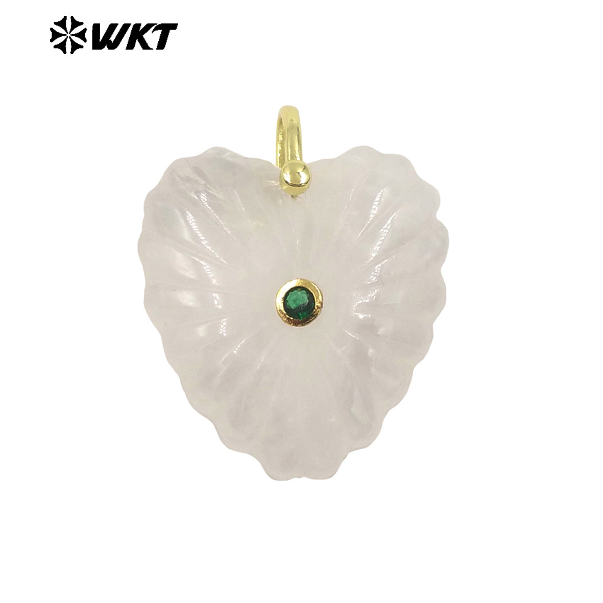 WT-P2091 Fashion Wholesale Natural Gemstone Hand Carved Heart Shape Gold Pendants For Friends Anniversary Gift Accessories