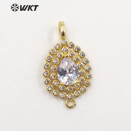 WT-C320 WKT Trendy Fashion Style Jewelry Accessories Stone for Bracelet Micro Paved Gemstone Connectors