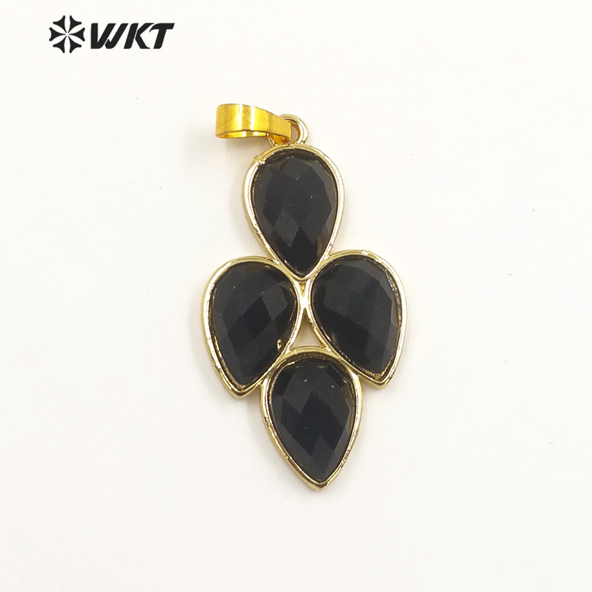 WT-P1922 Fashion Design Trendy New Precious Leaf Shaped Colorful Stone Oval Amazonite Amethyst Gemstone Pendants