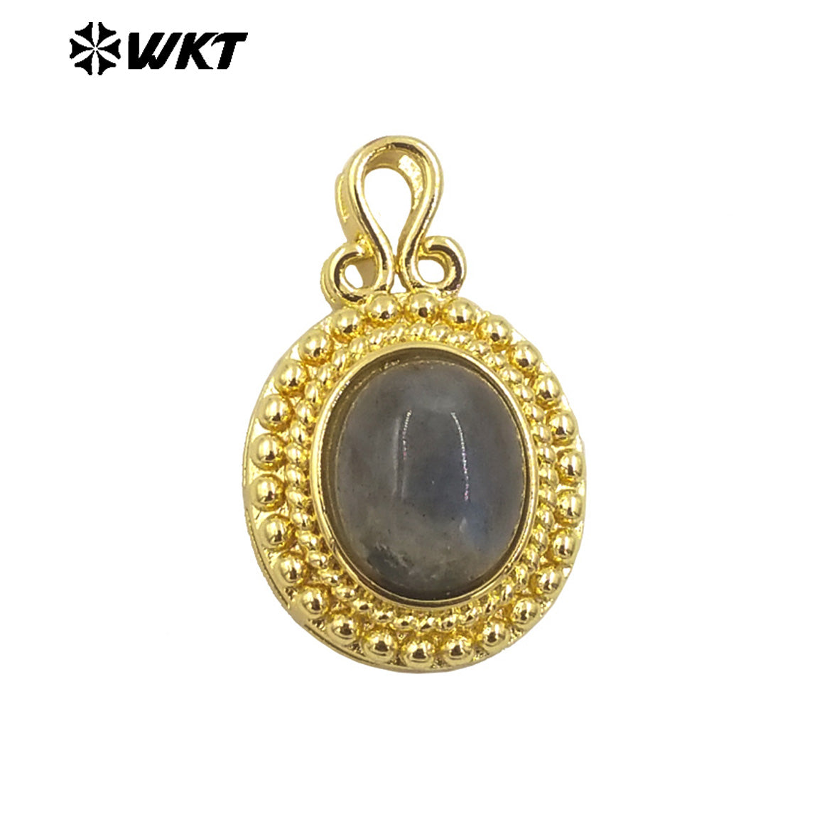 WT-P1963 Amazing New Design Small Europe Style Oval Amethyst Stone Setting Jewelry Charms for Necklace