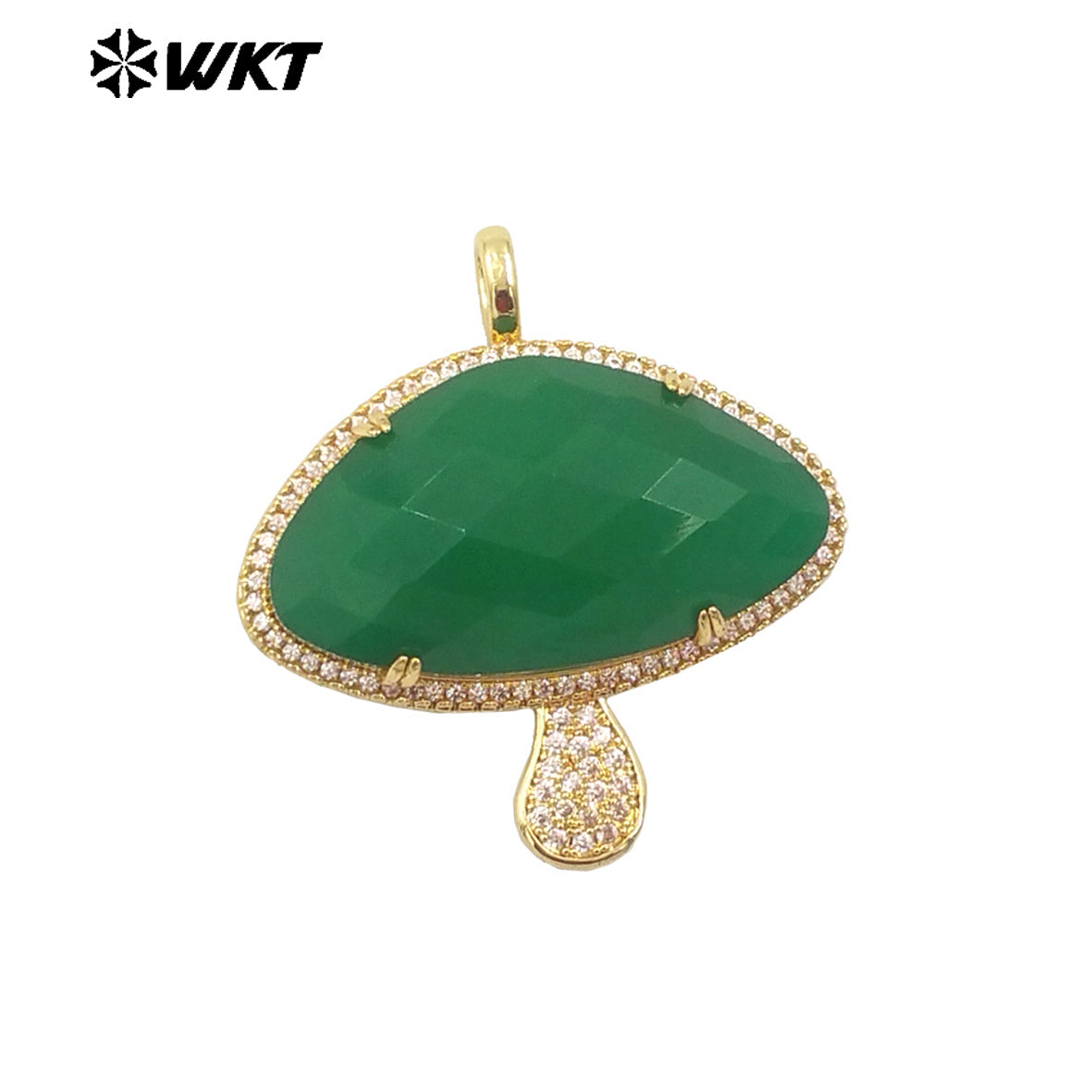 WT-MP297 Lovely 18K Real Gold Plated Natural Gemstone Setting America Popular Mushroom Jewelry Pendants Colors Available