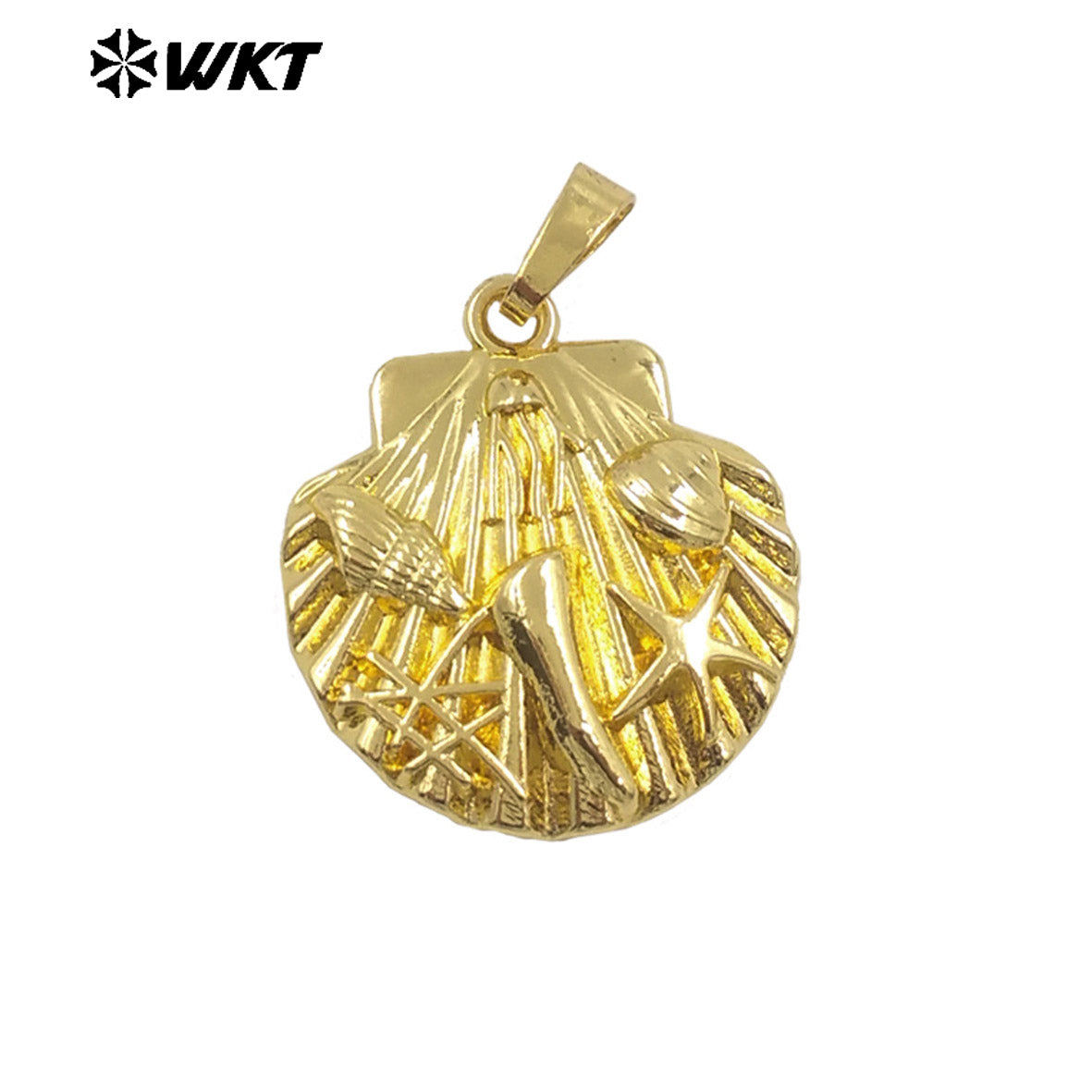 WT-P1997 New Arrival Sea Shell Style Uneaven Cowrie&Star Lovely Charms Pendant Vintage Bohemian Scallop Jewelry