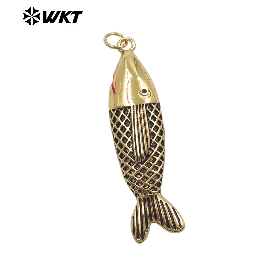 WT-P2116 Delicate Lovely Style Gold Plated Multiple Colors Drop Oil Little Fish Pendants For Women Earrings DIY Making