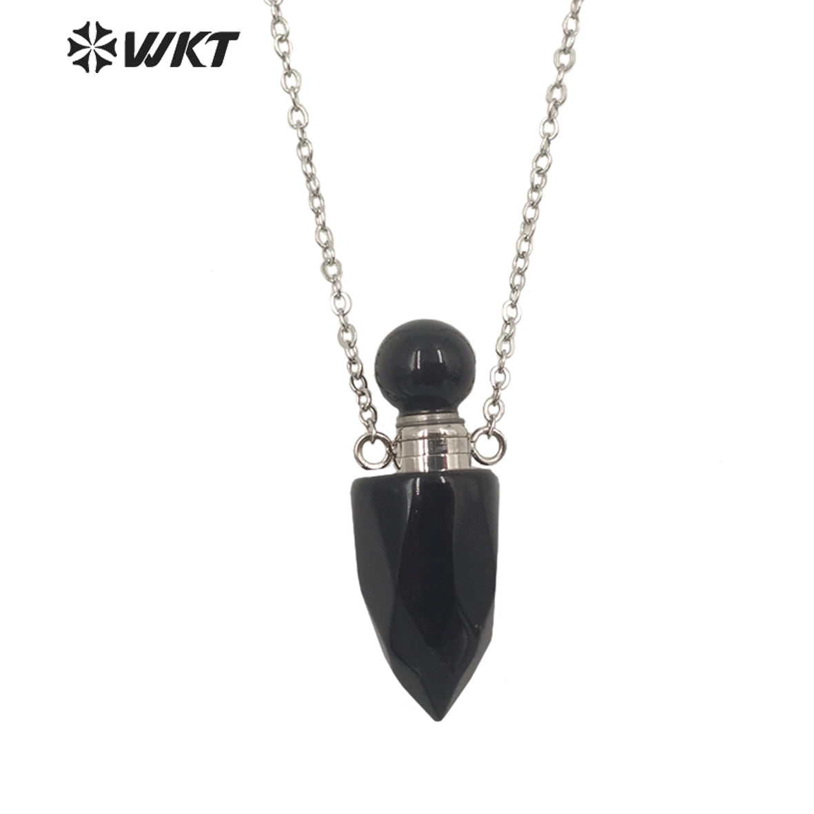 WT-N1370 Attractive Necklace Perfume Bottle Pendant Colorful Stone Pendant Necklace Women Jewelry Natural Stone Necklace