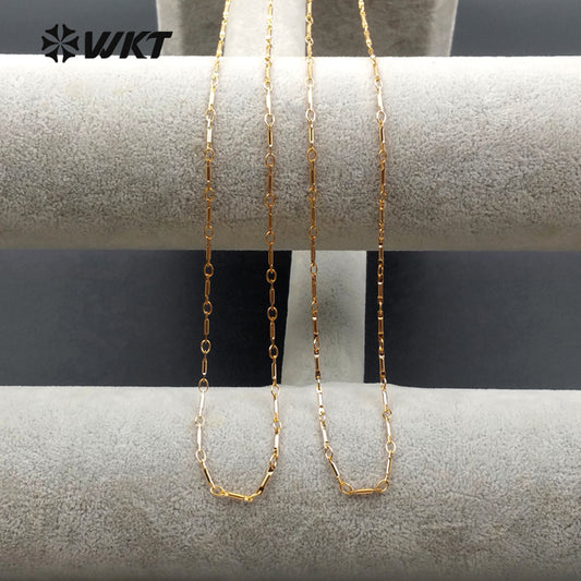 WT-N1059 Wholesale New Arrival Elegant Real Gold Plating Stick Shape Generous Brass Necklace Chain