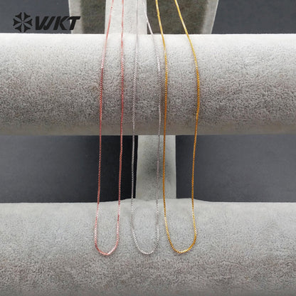 WT-N1044 WKT New Necklace Fashion Jewelry Exquisite Brass Necklace Chain 18k Real Gold Plated Resist Tarnishable Jewelry Chain