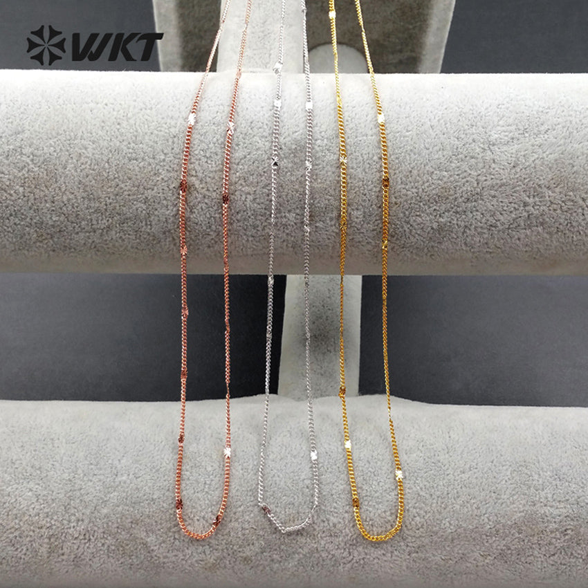 WT-N1045 Fashion Trendy Vintage New Necklace Fashion Jewelry Popular Elegant Brass Necklace Bead Chain