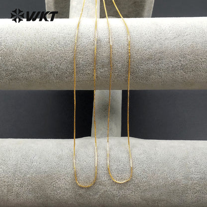 WT-N1063 WKT Unique New Arrival Wholesale Fashion Link Chain Real Gold Plated Generous Brass Necklace Chain
