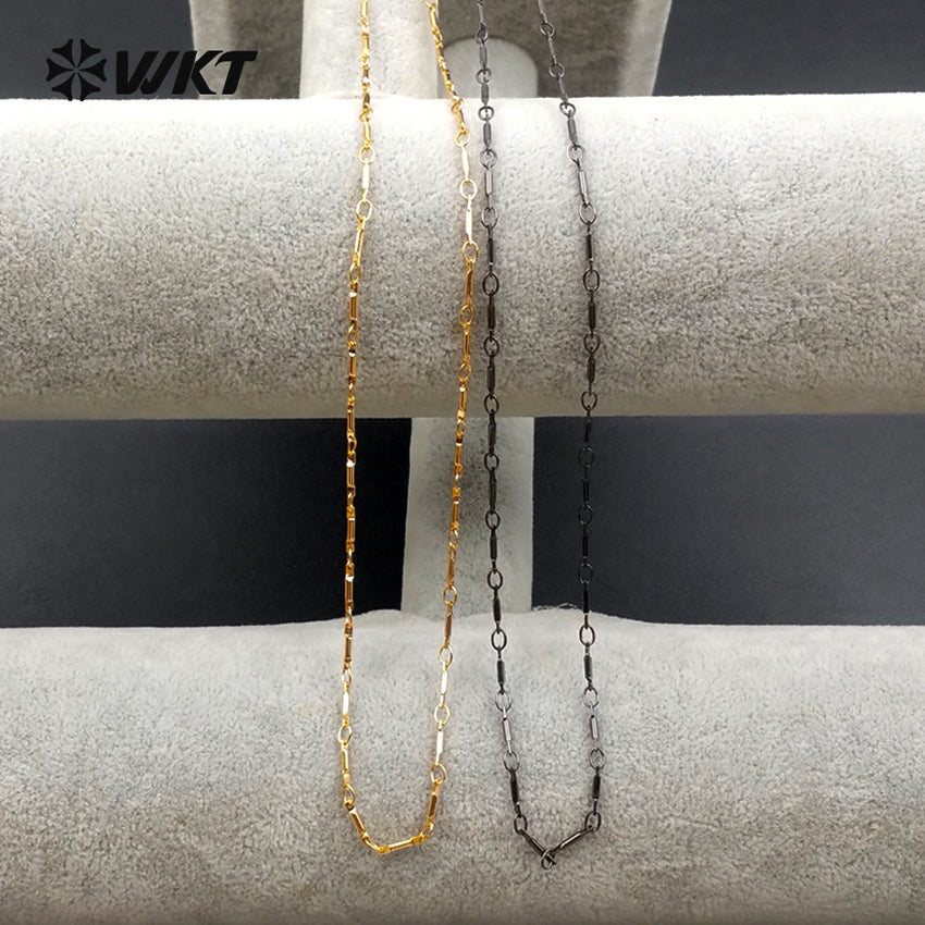 WT-N1065 WKT Wholesale Fashion New Arrival Link Chain Popular Stick Brass Necklace Chain 1*8mm