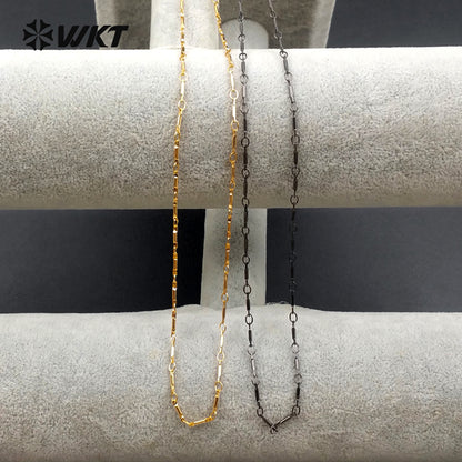 WT-N1065 WKT Wholesale Fashion New Arrival Link Chain Popular Stick Brass Necklace Chain 1*8mm