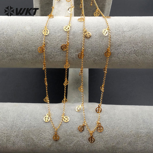 WT-N1061 Unique Design New Style Arrival Real Gold Plated Special Shape Generous Brass Necklace Chain
