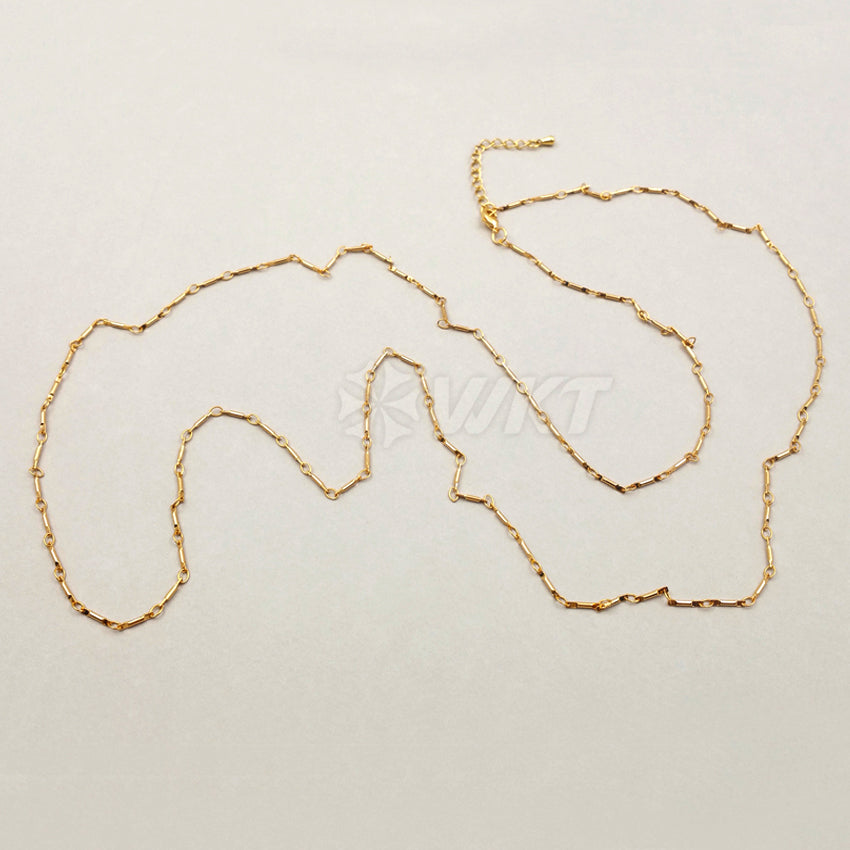 WT-N1059 Wholesale New Arrival Elegant Real Gold Plating Stick Shape Generous Brass Necklace Chain