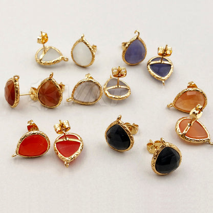 JF171 Wholesale WKT Cat Eyes Studs Earring Findings Water Drop Shape Studs Earring Accessory