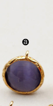 JF170 Wholesale Beautiful Cat Eyes Studs Earring Finding With Best Pure Gold Electroplate Round Shape Studs Earring Finding
