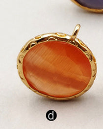 JF170 Wholesale Beautiful Cat Eyes Studs Earring Finding With Best Pure Gold Electroplate Round Shape Studs Earring Finding