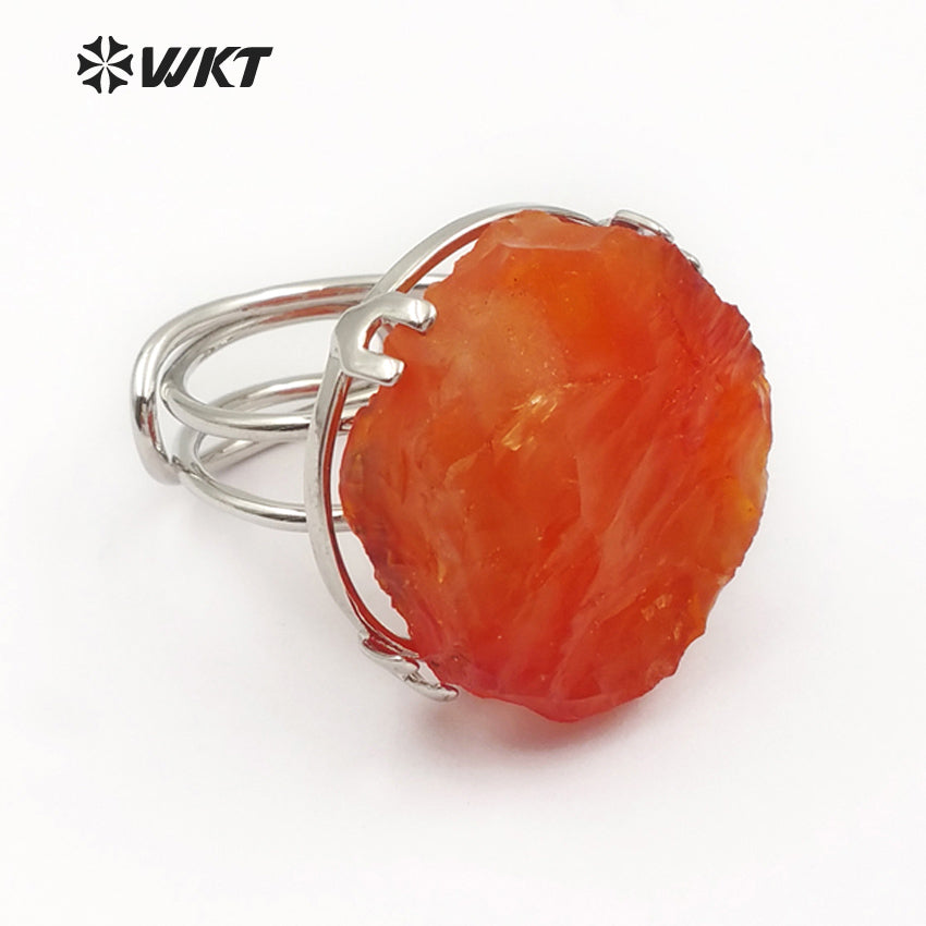 WT-R313 Women Wedding Bridesmaid Rings Round Shape Healing Quartz Multi Colors Option Bohemia Style Beautiful Angel Quartz Rings