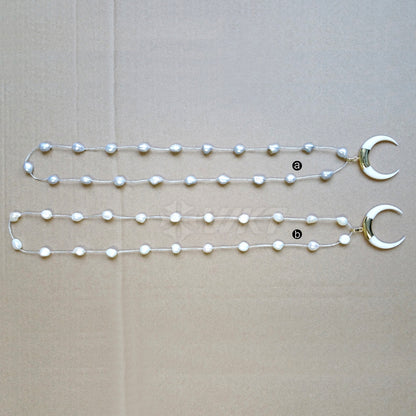 WT-N1056 WKT Wholesale New Fashion Real Pearl Necklace Shape of Crescent Exquisite Shell Necklace