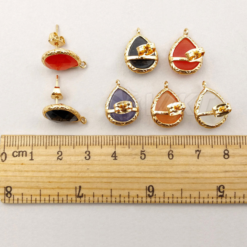 JF171 Wholesale WKT Cat Eyes Studs Earring Findings Water Drop Shape Studs Earring Accessory