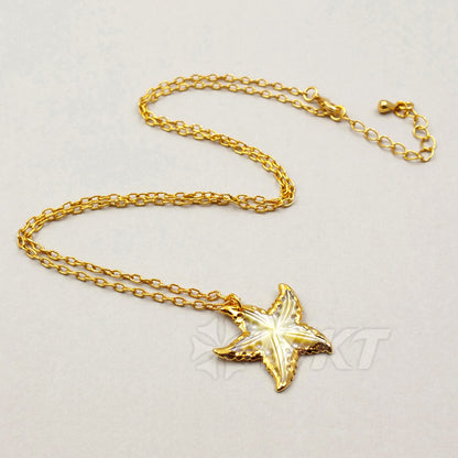 WT-N993Wholesale Hot Sale Natural Sea Shell Necklace 18 Inch 24K Real Gold Plated Generous Special Girl Gift High Quality