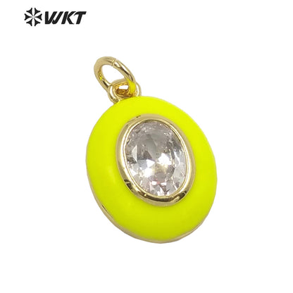 WT-MP236 Colorful and Fashion Jewelry Drop Oil on Cz Stone Very Nice Pendant and Fine Jewelry Pendant As a Gift for Party
