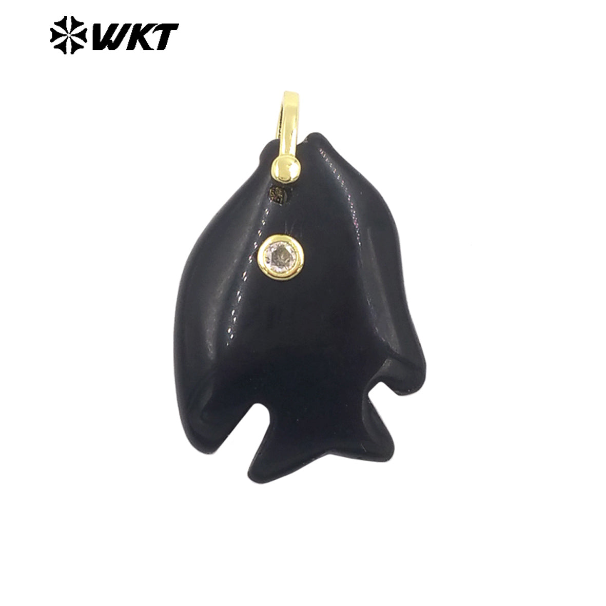 WT-P2106 Interesting Lovely Various Natural Gemstone And Zircon Fish Shape Charms Pendants For Women Fashion Jewelry Making