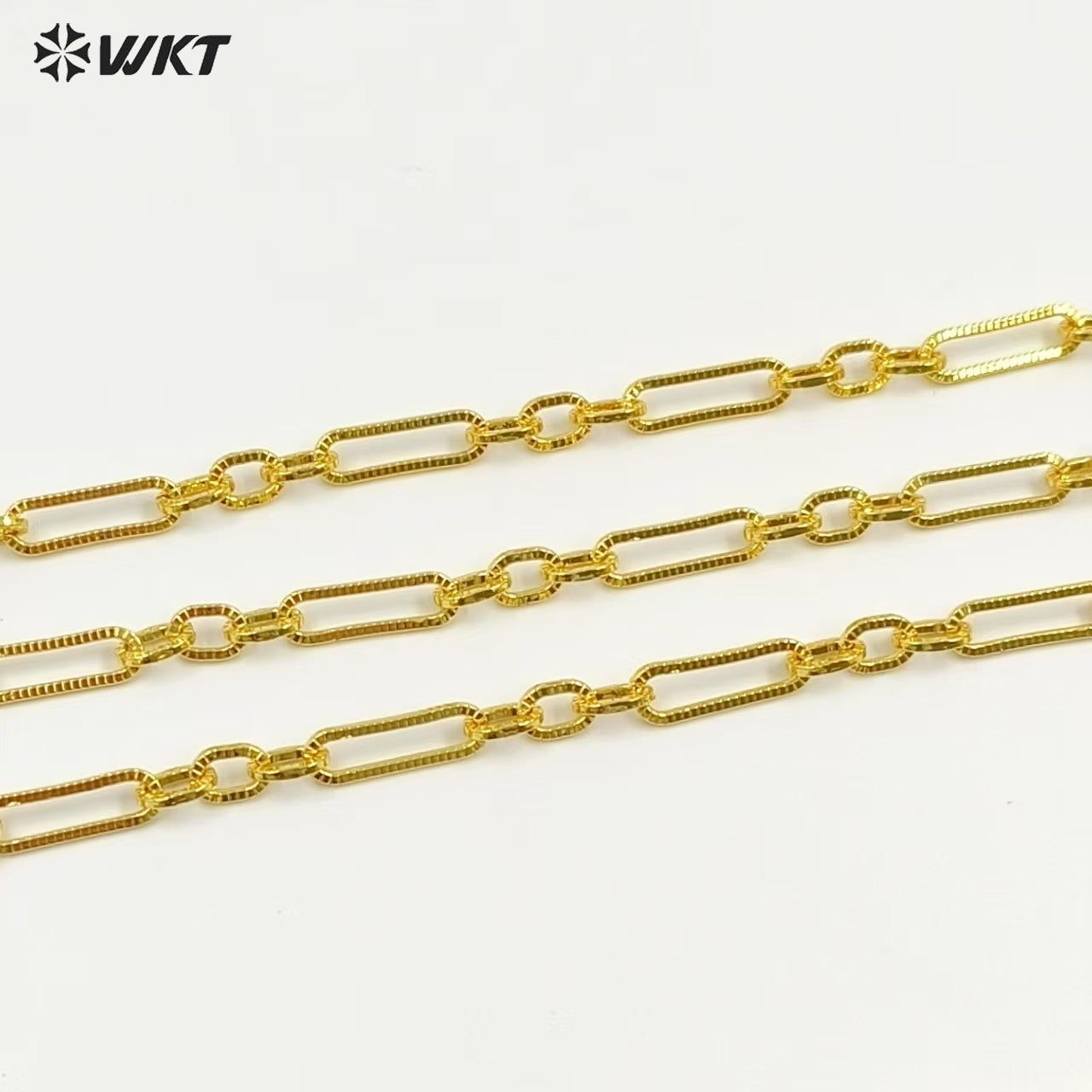 WT-BC242 High Quality Wholesale Rectangle Shape Long Metal Yellow Brass Chain With Gold Electroplated Jewelry DIY Accessories