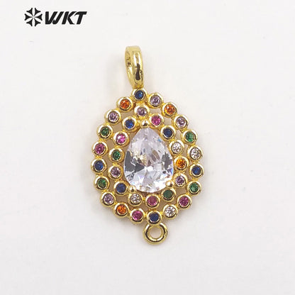 WT-C320 WKT Trendy Fashion Style Jewelry Accessories Stone for Bracelet Micro Paved Gemstone Connectors