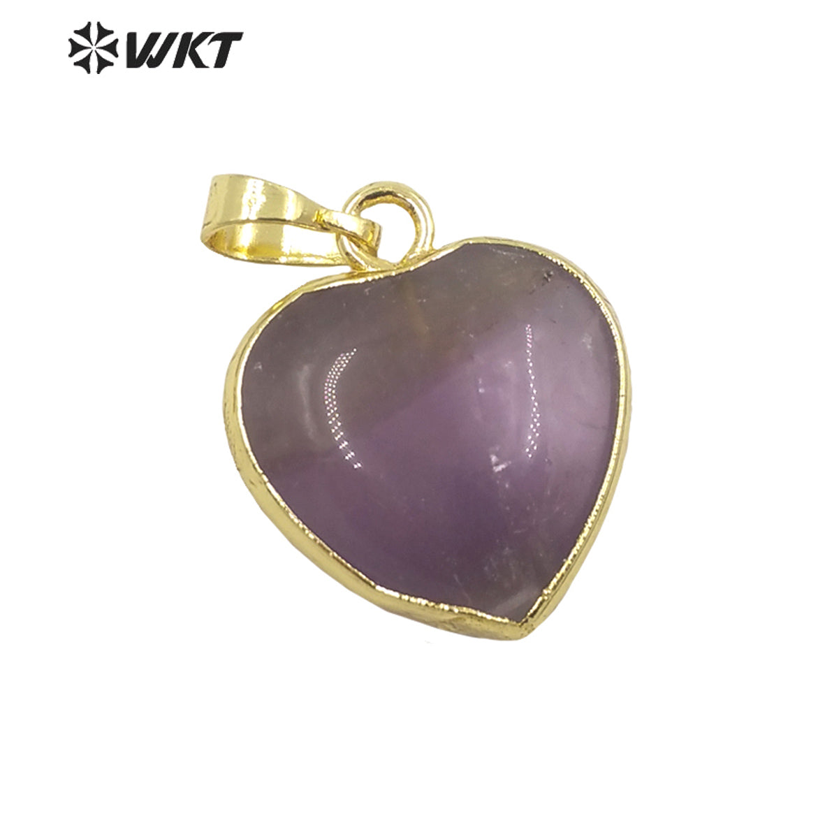 WT-P1700 Wholesale Lady Lovely Natural Gemstone Small Heart Pendant Gold Electroplated Rose Quartz 20mm Gold Stone Heart Charms
