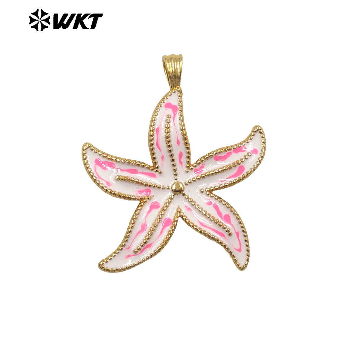 WT-P2117 Wonderful Charms Gold Plated Drop Oil Colorful Starfish Shape Pendants For Summer Style Necklace DIY Accessories