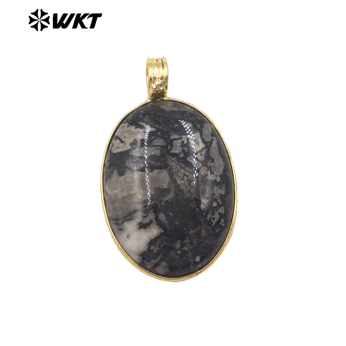 WT-P2103 Newest Product Colorful Natural Gemstones Round Smooth Gold Little Pendants As Unisex Handmade Necklace Findings