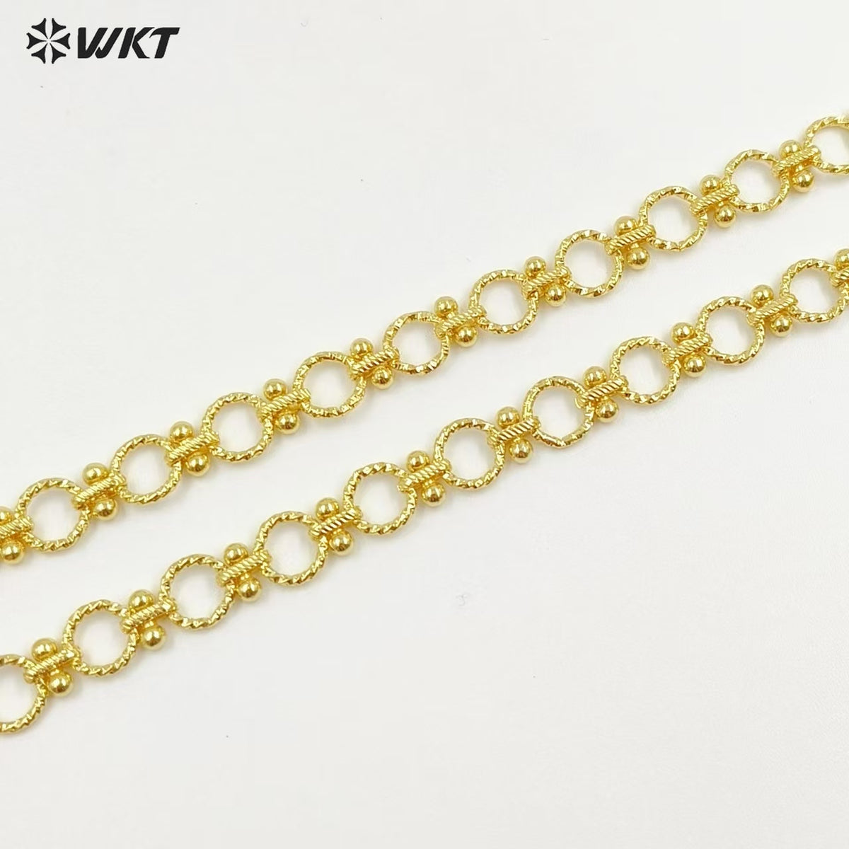 WT-BC240 Exquisite Beautiful Design Round Shape Gold Plated Chain Necklace Jewelry Making Finding Lovely Style Wholesale