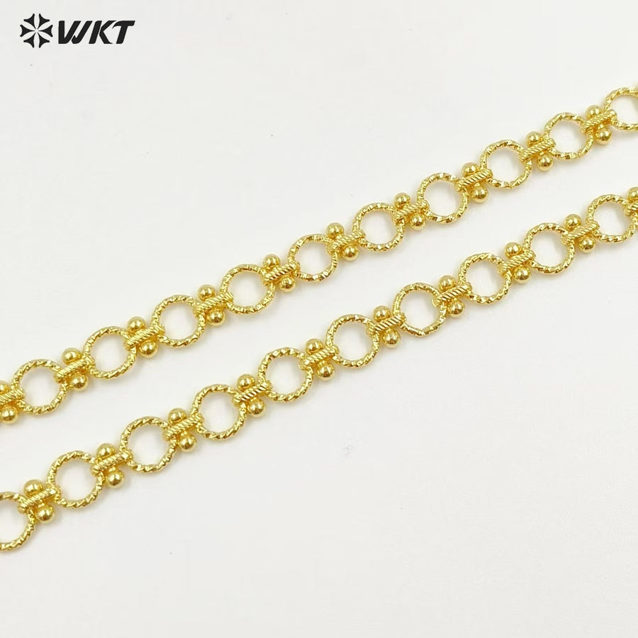 WT-BC240 Exquisite Beautiful Design Round Shape Gold Plated Chain Necklace Jewelry Making Finding Lovely Style Wholesale