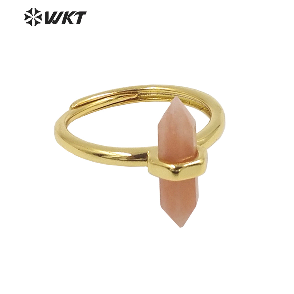 WT-R403 Natural Gemstone Amethyst Rose Quartz Crystal Quartz Pendant Hexagonal Delicate Pendant As Women Gifts Gemstone Ring