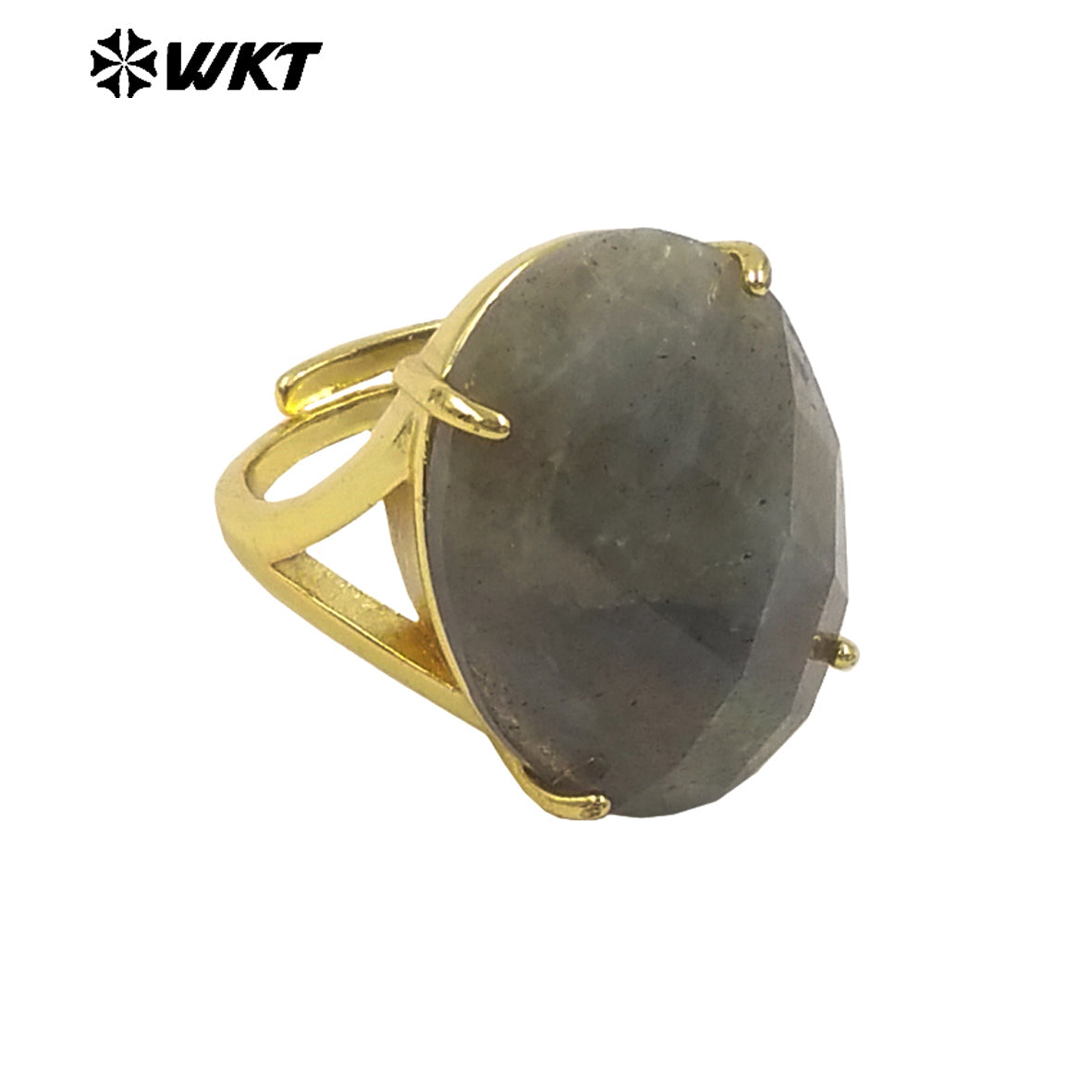 WT-R604 Good Quality Gold Electroplated Faceted Multiple Natural Gemstones Rings For Friends Fashionable Jewelry Present