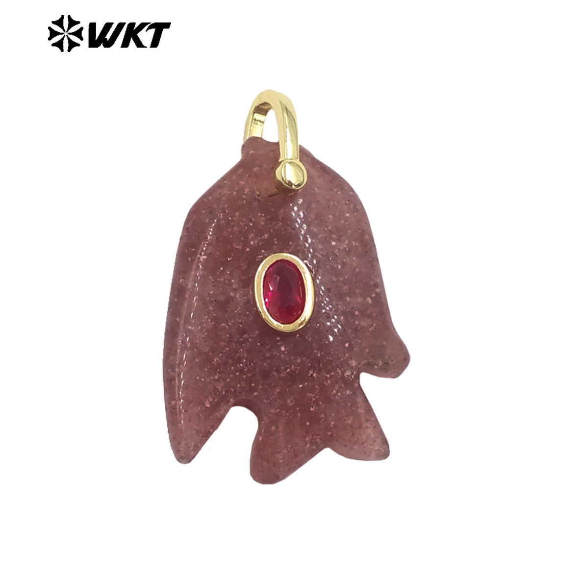WT-P2067 Lovely Style Ocean Series Multiple Natural Gemstones And Zircon Fish Shape Charm Pendants For Friends Gift DIY