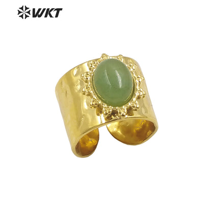 WT-R480 WKT Fashion Design Trendy Gift for Women Colorful High Quality Gorgeous Natural Gemstone Stone Ring