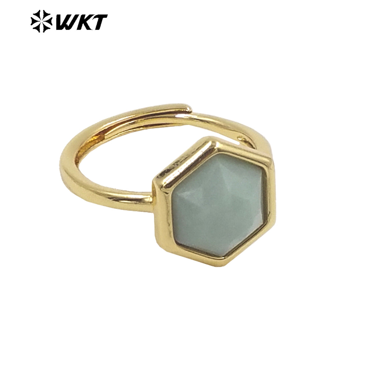 WT-R468 Newest Fashion Trendy Ring 18k Real Gold Plated Round Star Stone Anniversary Women Ring Hot INS Stone Ring