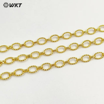 WT-BC247 Amazing Big Oval Shape Jewelry DIy Chain For Luxury Necklace Making With Gold Metal Electroplated Link Accessories