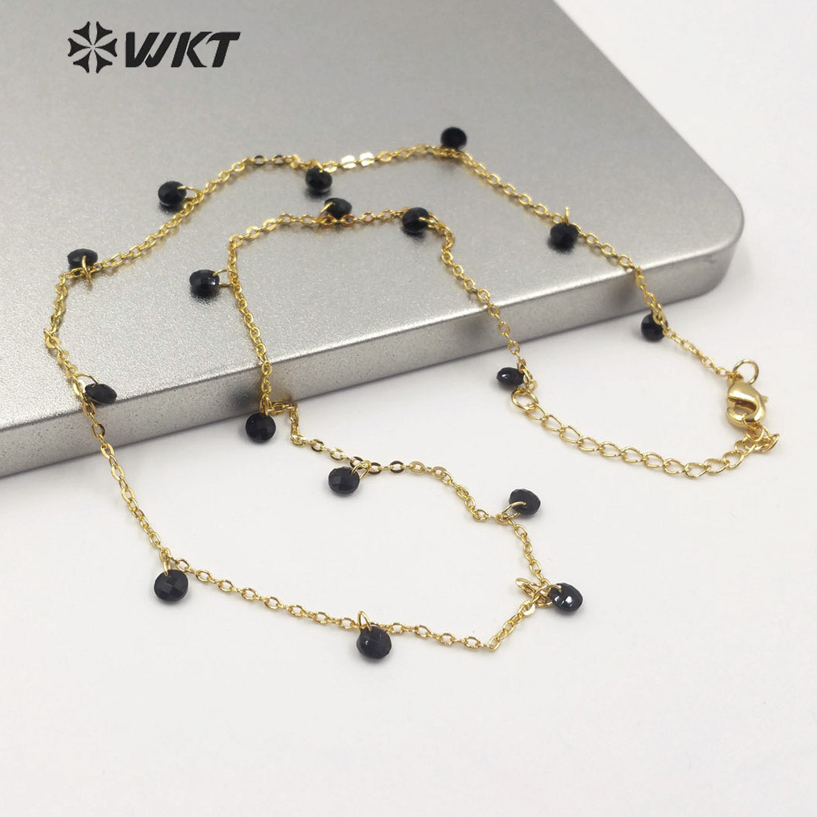 WT-N1203 Women Fashion 4mm Crystal Beads Necklace Hot Sale Jewelry New Arrival Crystal Beads Chain
