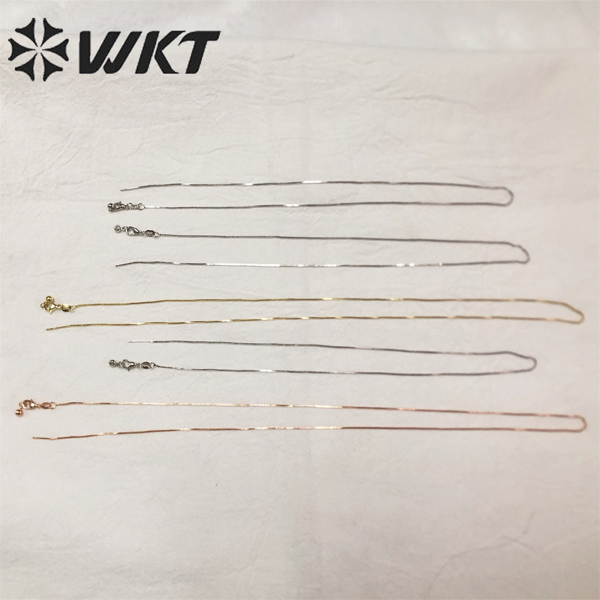 WT-BFN022 Nice and Attractive Jewelry 18k Real Gold Plated Box Chain in Adjustable Brass Pin Chain Women Jewelry Finding Chain