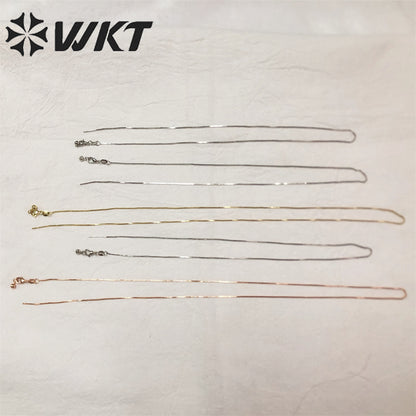 WT-BFN022 Nice and Attractive Jewelry 18k Real Gold Plated Box Chain in Adjustable Brass Pin Chain Women Jewelry Finding Chain