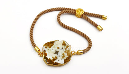 WT-B400 WKT Wholesale Irregular Natural Stone Bracelet Stylish Lobster Bangles With CZ Micro Pave Multi Color