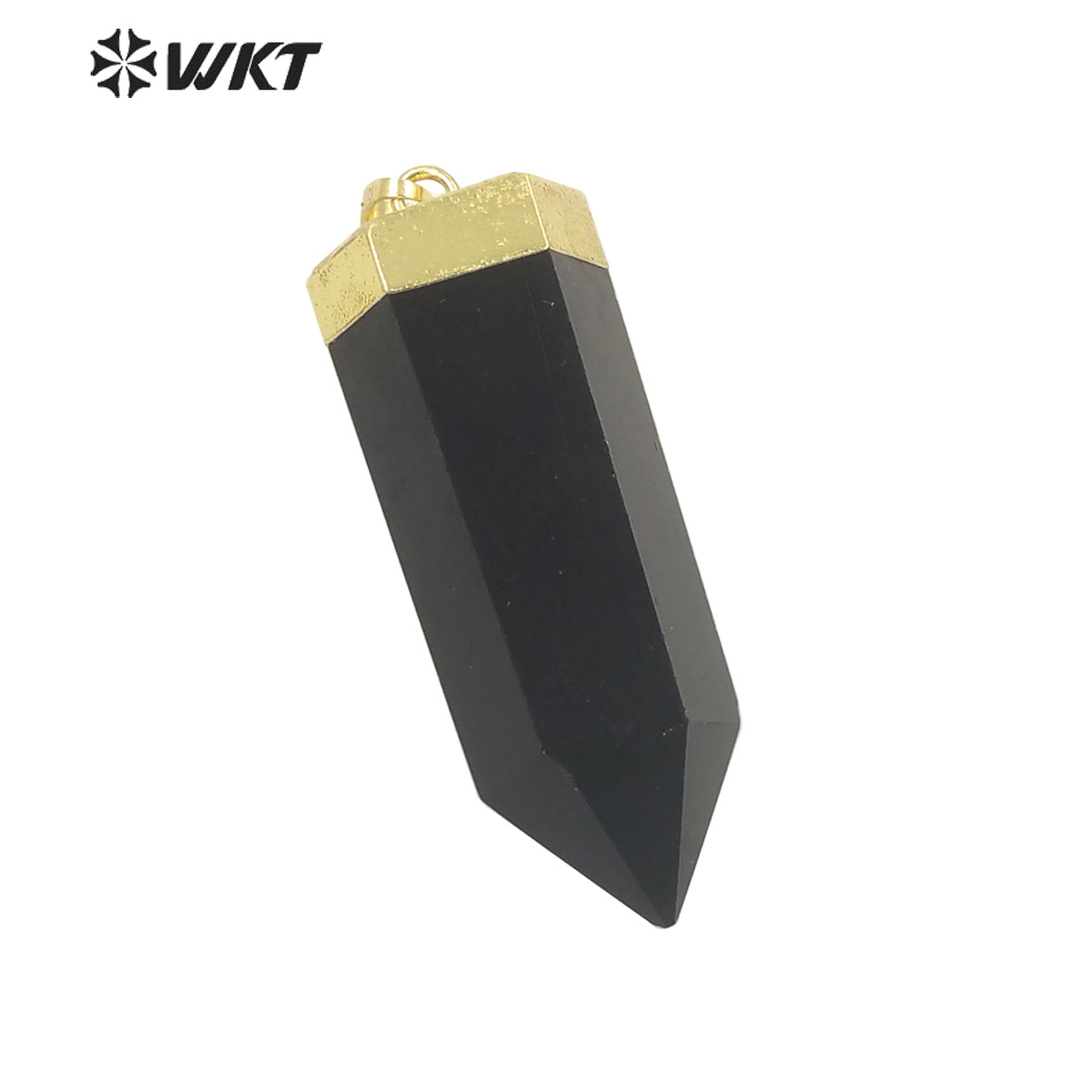WT-P1710 Amazing Gold Top Natural Gemstone Hexagon Spirit Quartz Healing Stone Pendant Women Jewelry Design Necklace Pendant