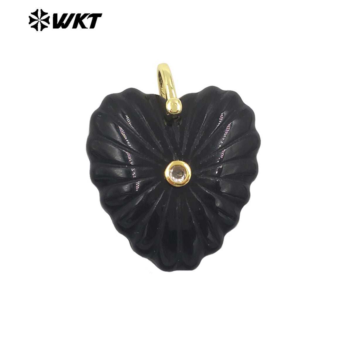 WT-P2091 Fashion Wholesale Natural Gemstone Hand Carved Heart Shape Gold Pendants For Friends Anniversary Gift Accessories