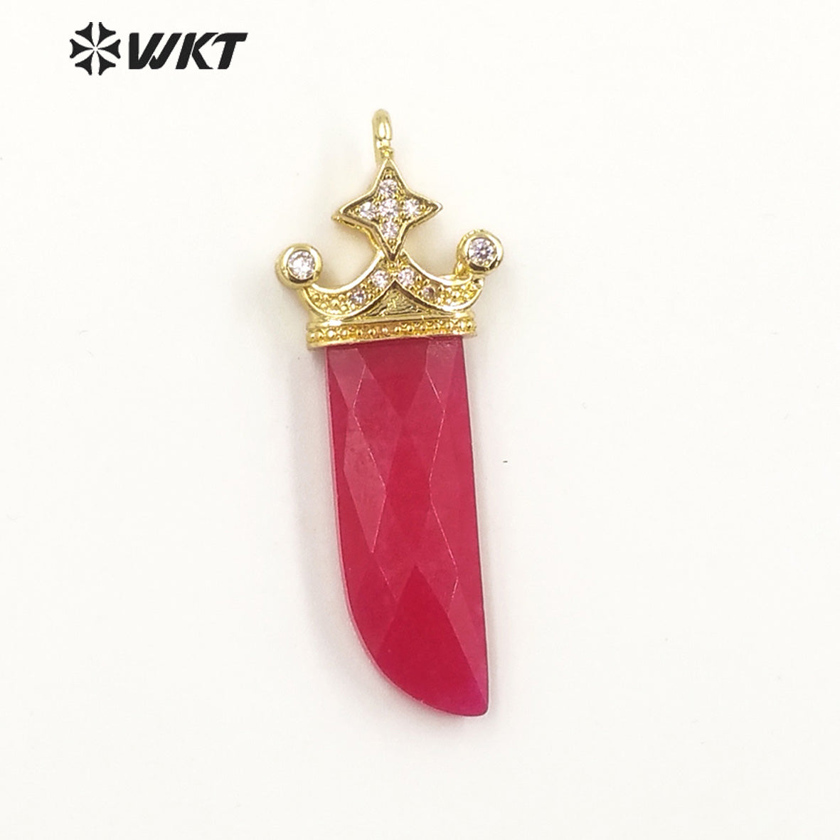 WT-MP263 Newest Vintage Style Charming Cubic Zircon Stone for Bracelet Design Knife Shaped Gemstone Pendant
